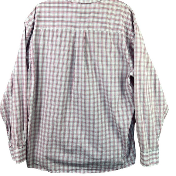Alan Flusser Button Down Shirt Pink & Blue Plaid Long Sleeve Men's Size XXL - Picture 3 of 9